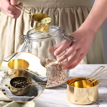 Elegant Stainless Steel Measuring Cup Set | 4 Essential Sizes