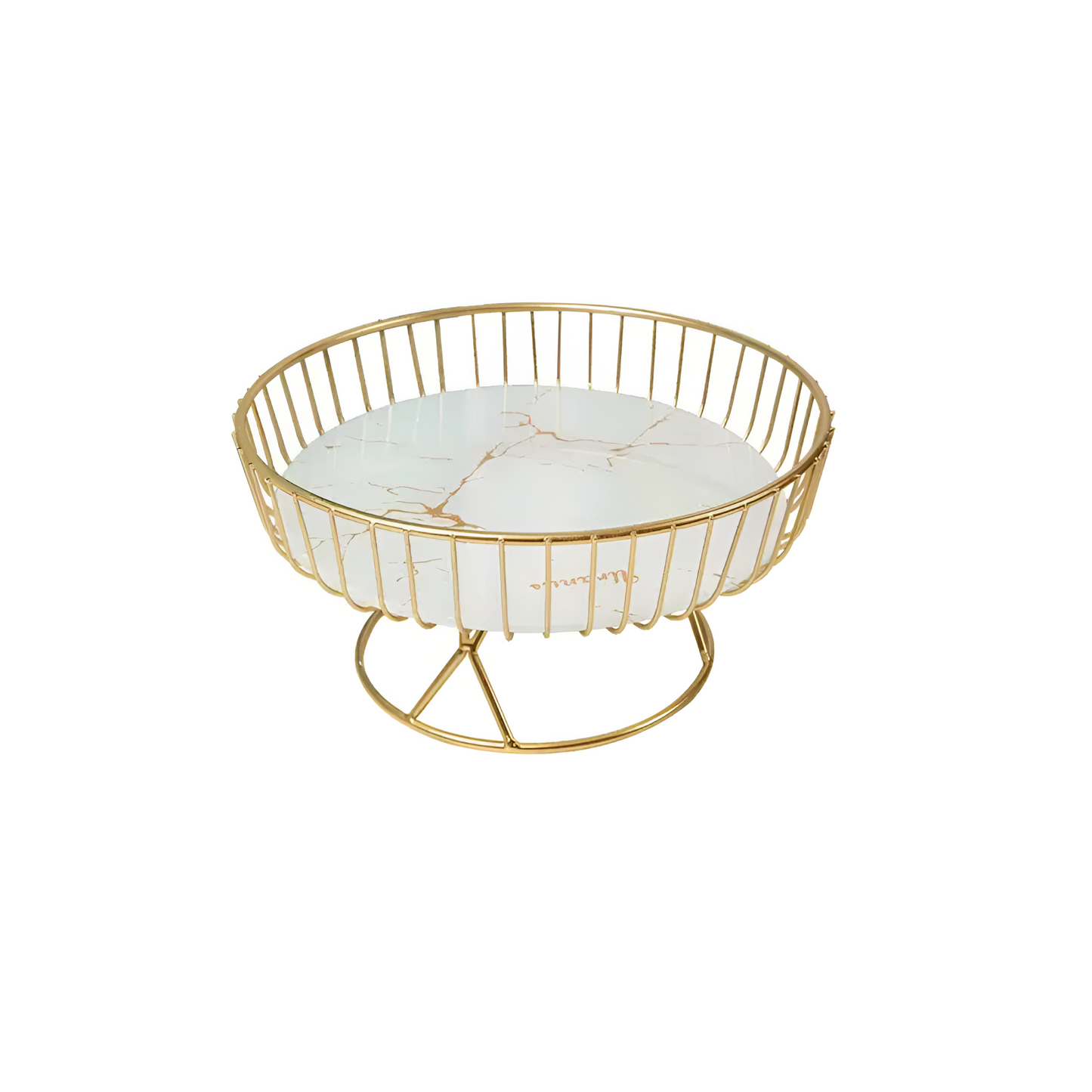 Elegant Marble Serving Tray with Gold Accents