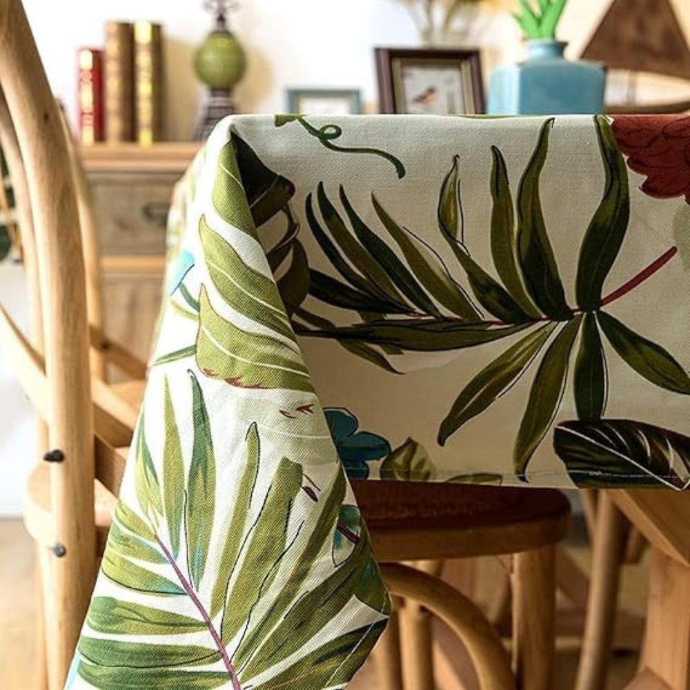 Tropical Leaf Design Cotton Table Cover