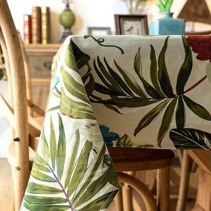 Tropical Leaf Design Cotton Table Cover