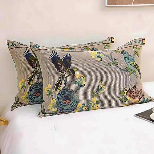 Serene Cotton Blend Pillowcases with Elegant Buttons (Set of 2)