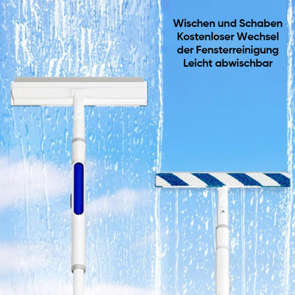 Extendable Window Cleaner with Dual Wiper System for Streak-Free Shine