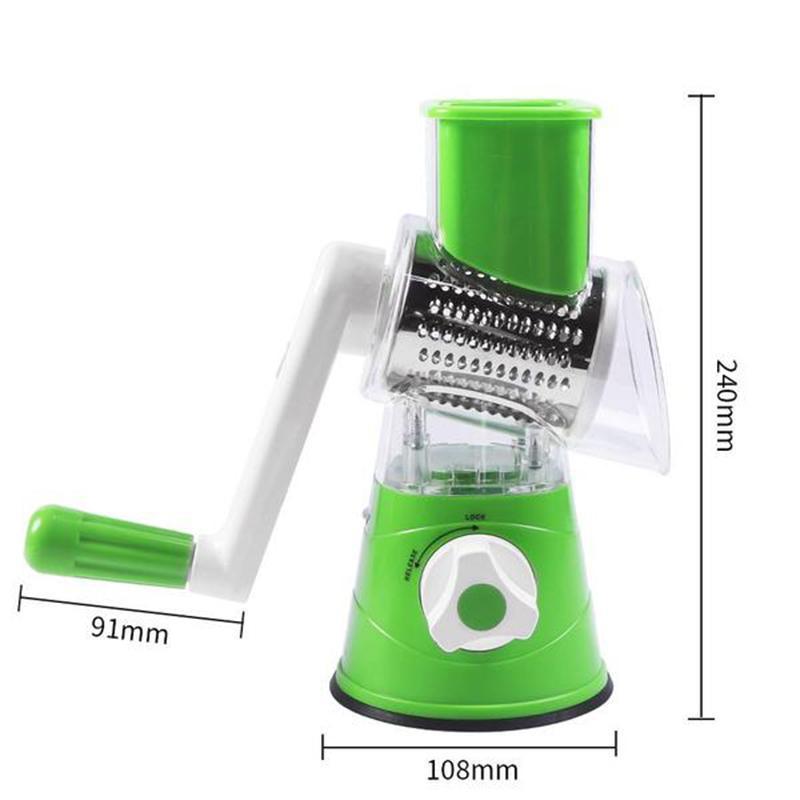 Rotating Vegetable Cutter and Cheese Grater - 3-in-1 Tool