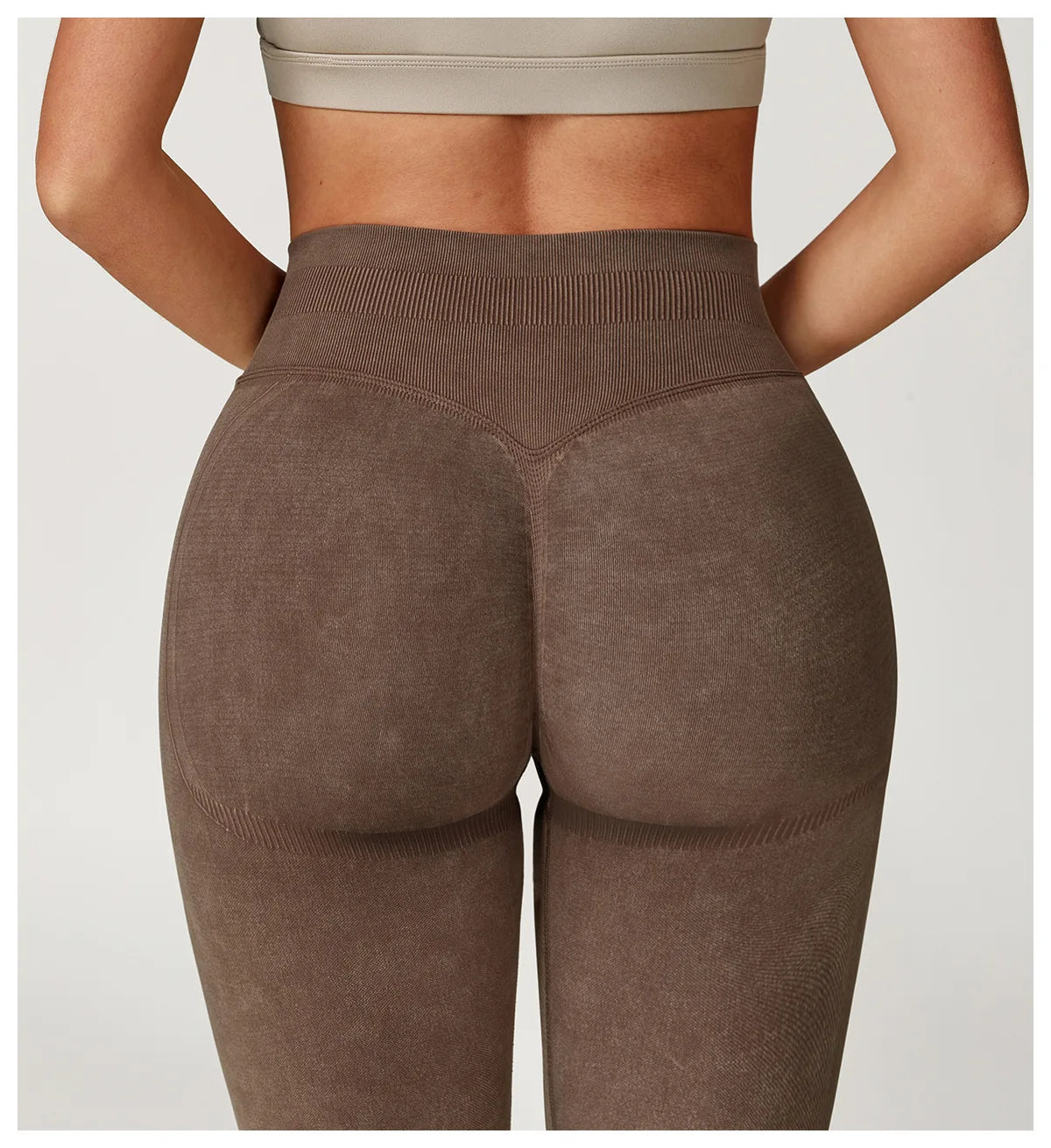 High-Waisted Ribbed Workout Leggings for Women | Seamless Stretch Fit