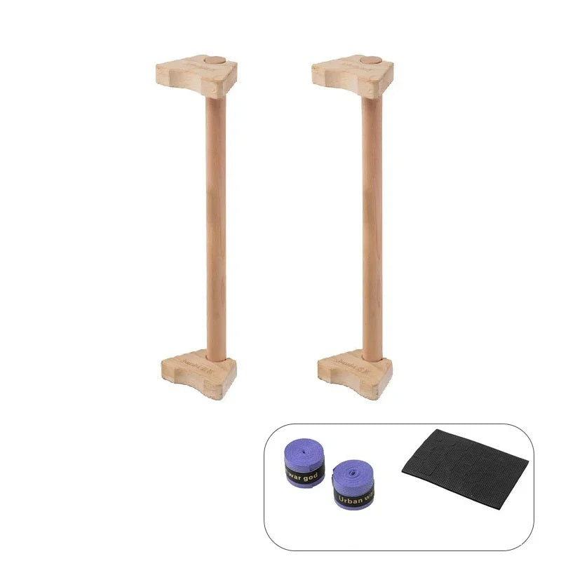 Ergonomic Wooden Push-Up Bars for Enhanced Stability
