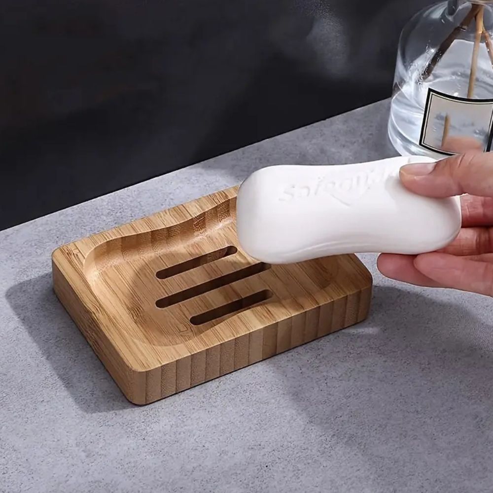 Elegant Bamboo Soap Holder for a Stylish Bathroom