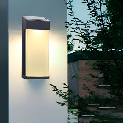 Set of 2 Waterproof Solar Outdoor Wall Lights with LED Control