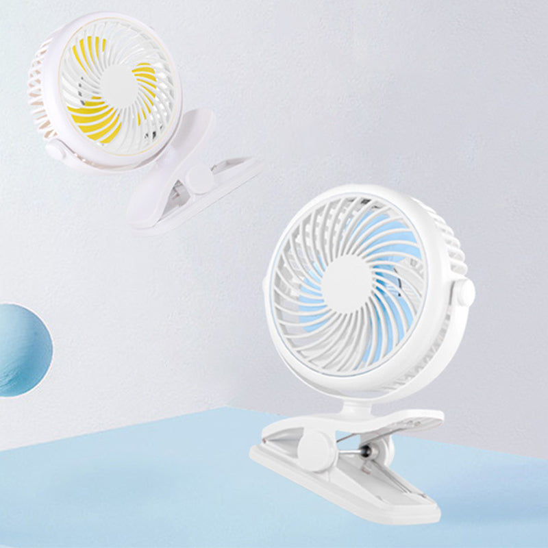 360° Rotating Battery-Powered USB Clamp Fan – Portable Design