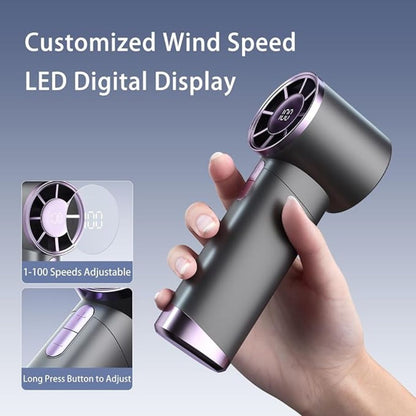 Portable Handheld Fan with 5-Speed TurboLite Function