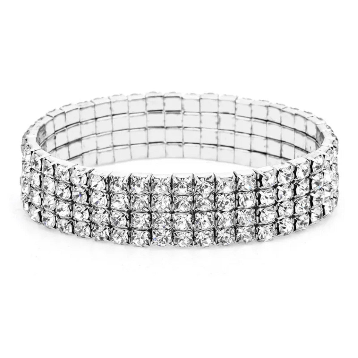 Rhinestone-Embellished Silver Anklet Bracelet – Foot Jewelry Chain