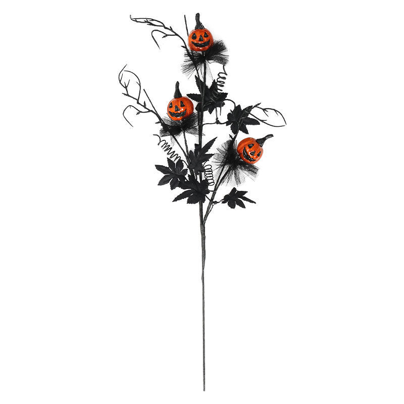 Halloween Black Pumpkin Branch Ornament for Decoration
