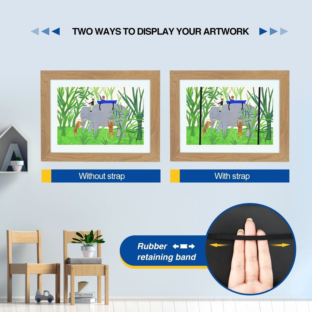 Creative Kids Art Display Frame | Flip-Open Design, Holds 150 Pieces | A4 Size Compatible | MDF & Tempered Glass