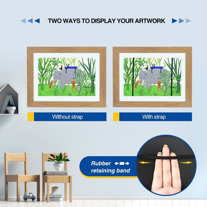 Creative Kids Art Display Frame | Flip-Open Design, Holds 150 Pieces | A4 Size Compatible | MDF & Tempered Glass