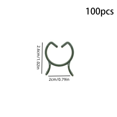 Garden Plant Clips Set with 100/200 Pieces | 3 Sizes | Green Holders