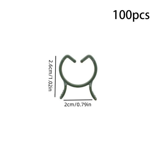 Garden Plant Clips Set with 100/200 Pieces | 3 Sizes | Green Holders