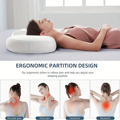 Cooling Cervical Memory Foam Pillow - Ergonomic Contour Support for Sleep