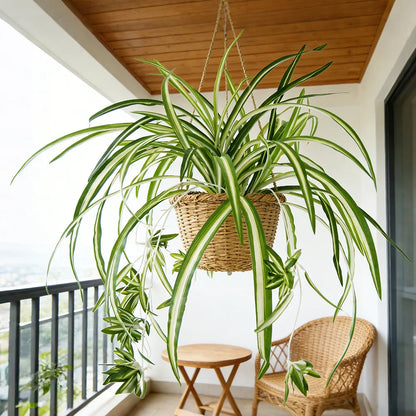 65 cm Artificial Chlorophytum Plant | Wall-Mounted PVC Decor for Living Room & Weddings