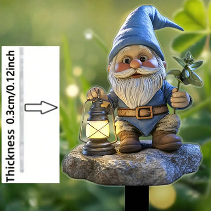 Garden Gnome Stake | Acrylic Material | Weather Resistant | Lawn and Flowerpot Decoration