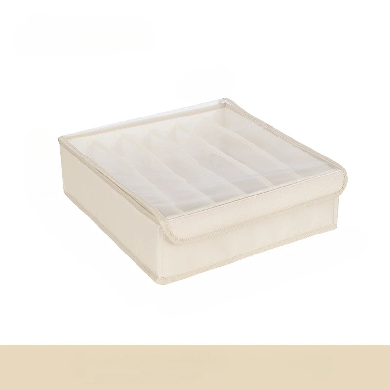 Underwear Storage Box with Clear Lid | Washable and Collapsible