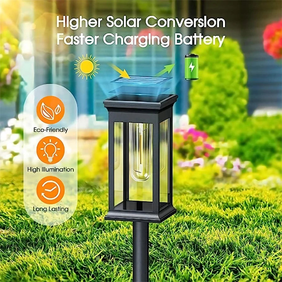 2-Pack Solar Garden Lights | IP65 Waterproof | Automatic On/Off | LED Pathway Lights