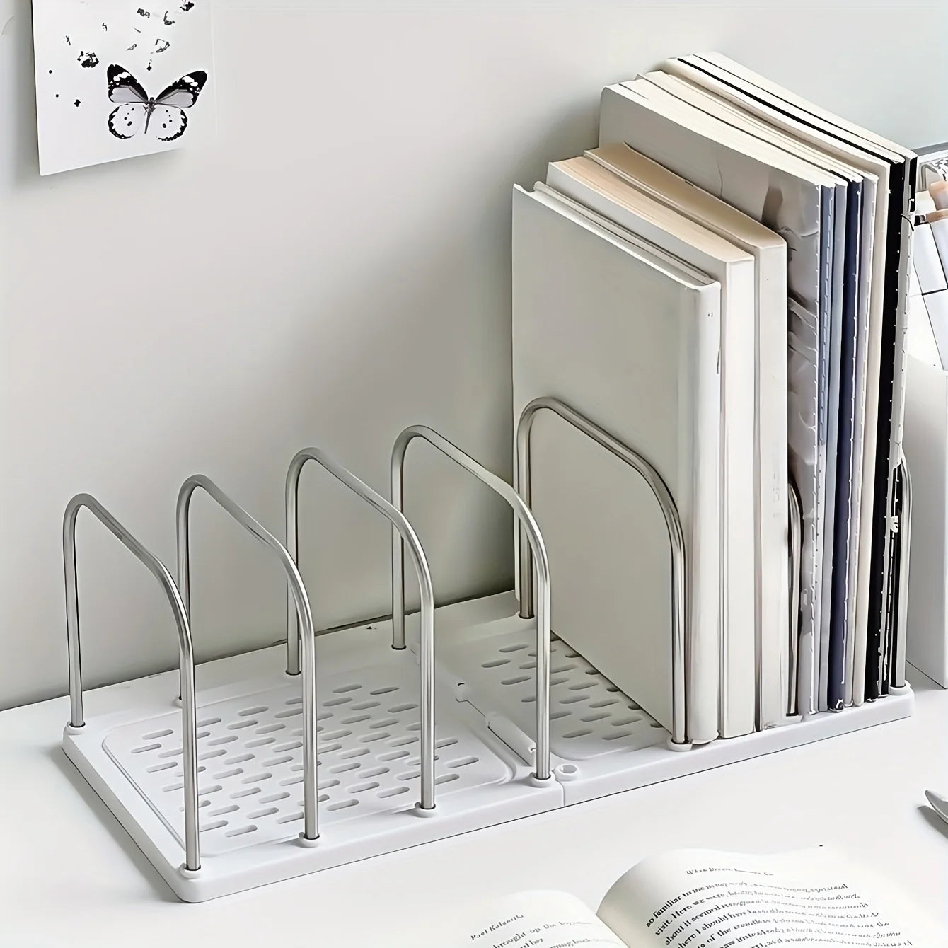 Modern Office Organizer for Desk | Vertical File and Book Holder | Minimalist Design | Plastic