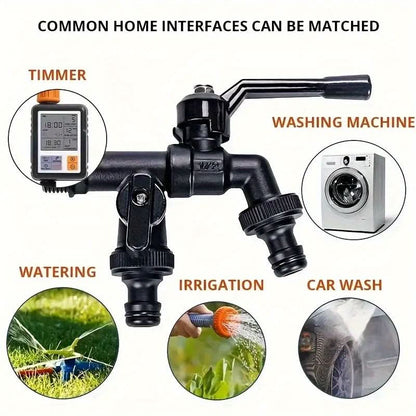 Durable Dual Connector Valve for Garden Irrigation