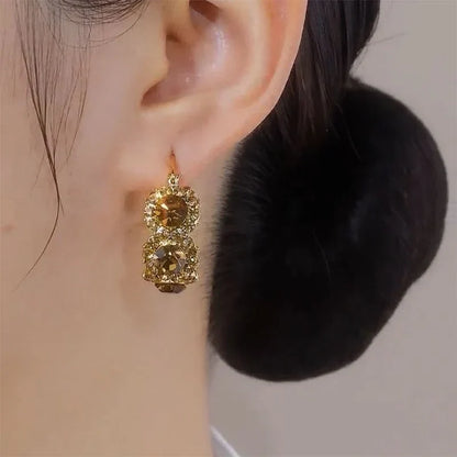 Elegant Gold-Plated Vintage French Earrings