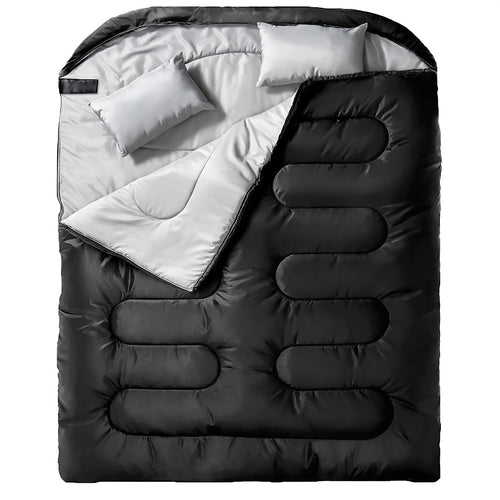 2-in-1 Camping Sleeping Bag with Integrated Pillow – Warm & Versatile