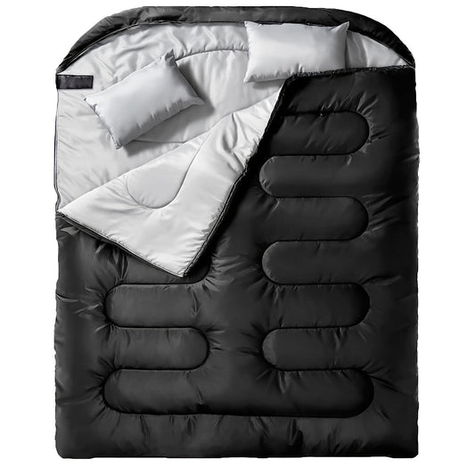 2-in-1 Camping Sleeping Bag with Integrated Pillow – Warm & Versatile