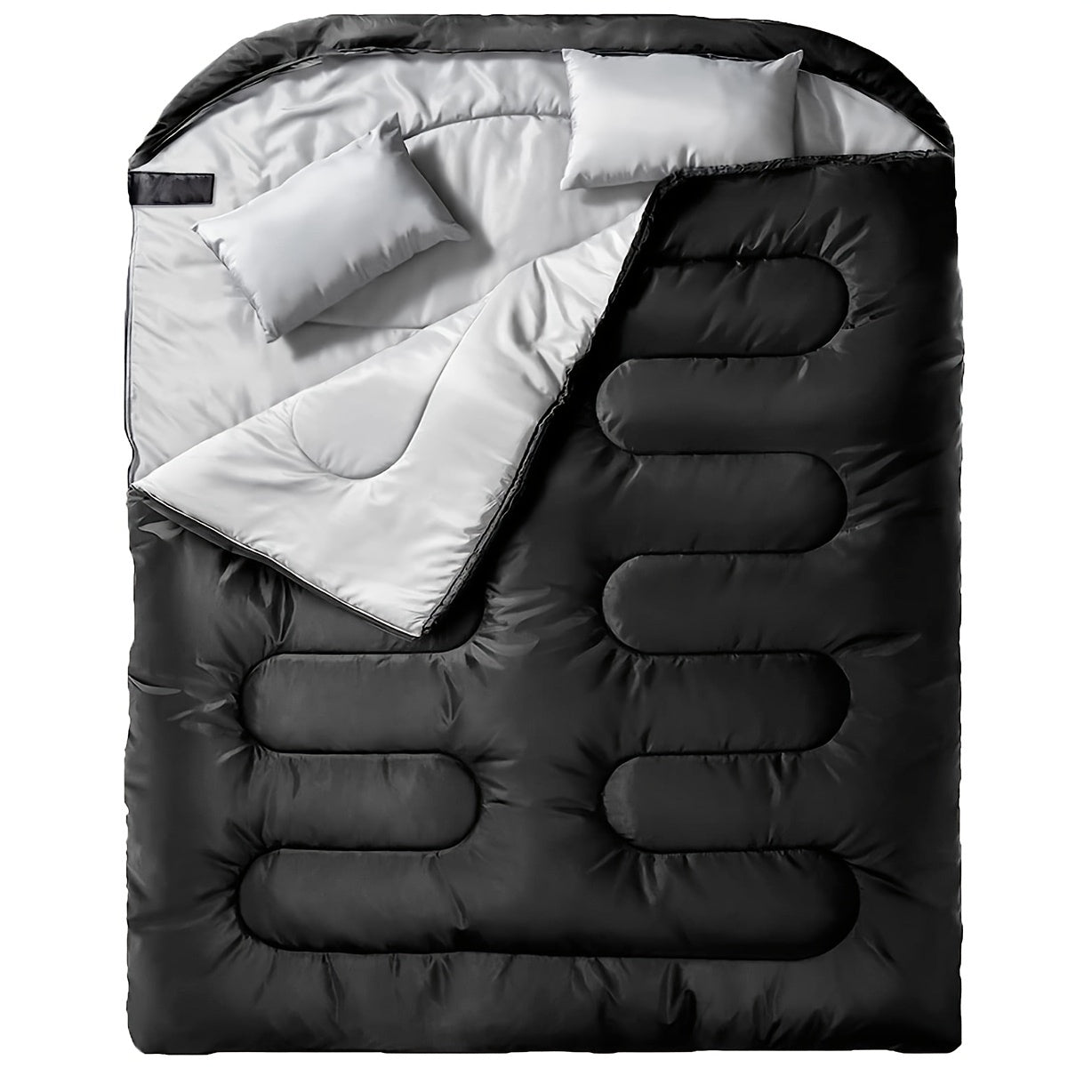 2-in-1 Camping Sleeping Bag with Integrated Pillow – Warm & Versatile