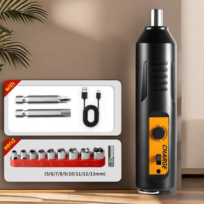 Compact Electric Screwdriver with Versatile Bit Set for Home Use