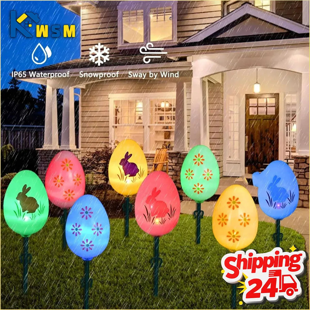 Solar Egg-Shaped LED Outdoor Lights | Weather-Resistant Garden Decor
