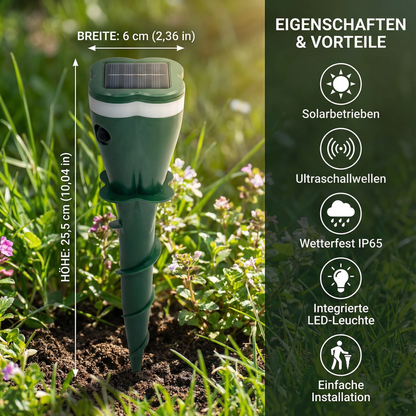 Solar-Powered Ultrasonic Device for Repelling Animals and Insects