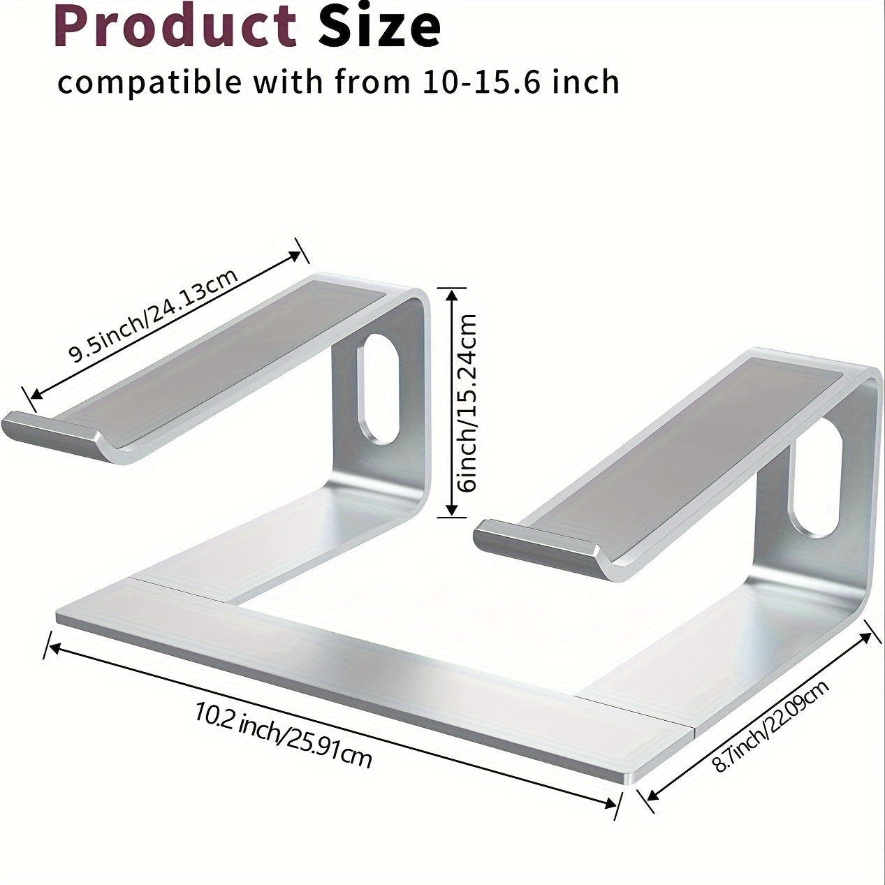 Ergonomic Ventilated Laptop Stand in Aluminum