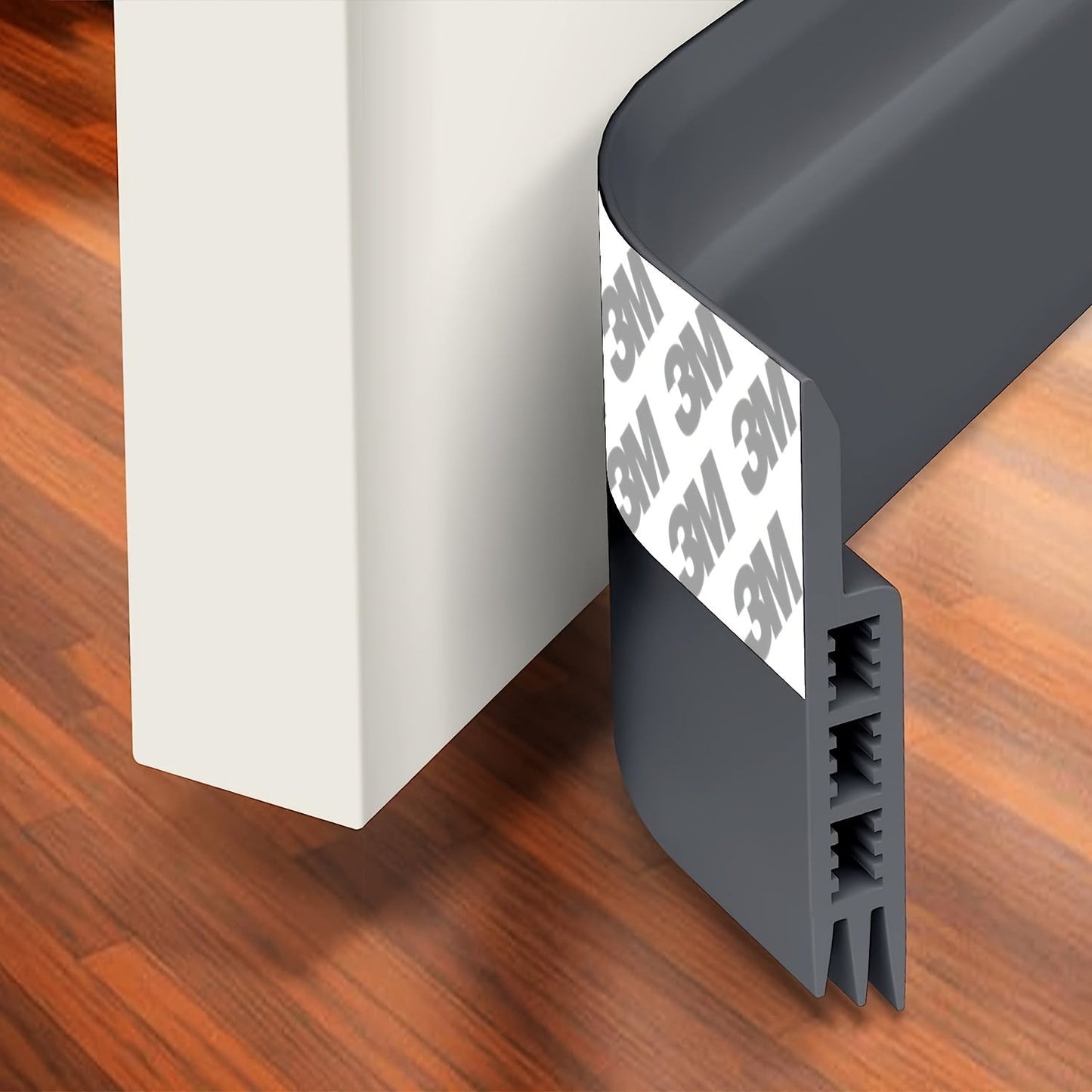 Door Draft Stopper Seal - Silicone Door Scratch Guard with Durable Adhesive and Sound Insulation