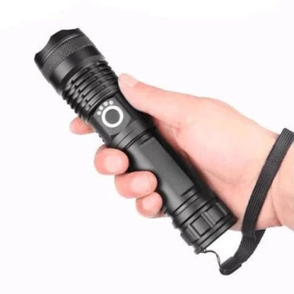 Rechargeable LED Flashlight with Zoom – High Lumen Output