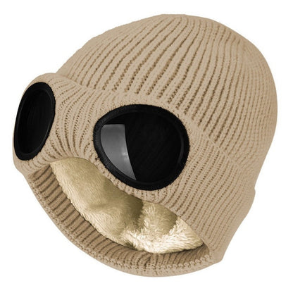 Windproof Stylish Headgear with Removable Goggles for Warmth
