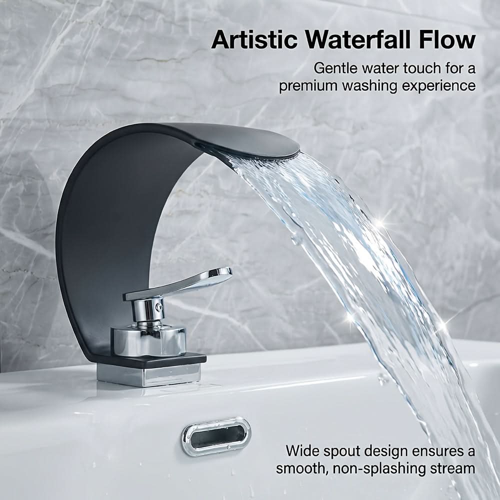 Mirror Basin Faucet with Waterfall Stream Design