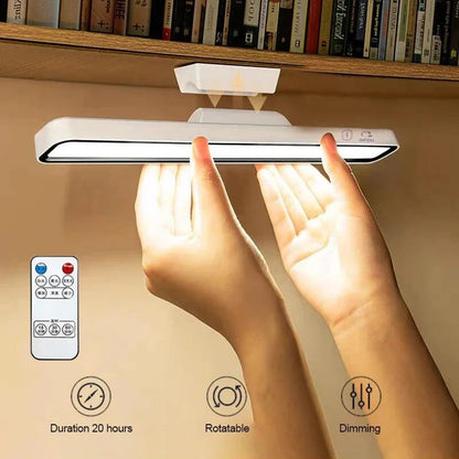 LED Desk Lamp with USB Rechargeable, Magnetic, Dimmable, Remote Control, 3000–6000K