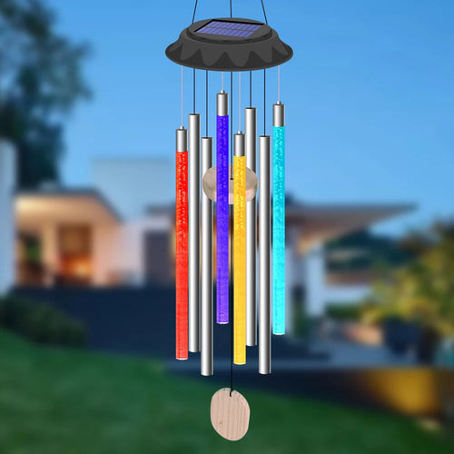Solar-Powered LED Wind Chime – Color Changing, IP65 Waterproof Garden Decor