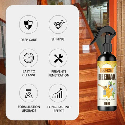 WoodRevive Natural Wax Spray 120 ml | Restores Shine & Nourishes Dry Wood | Ideal for Furniture, Floors & Wooden Surfaces