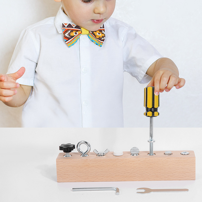 Wooden Montessori Toy Set – Board with Screws and Screwdriver for Fine Motor Skills Development - 50% Off!