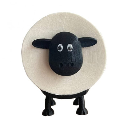 Sheep Design Toilet Paper Holder | Space-Saving & Sturdy | Black Resin