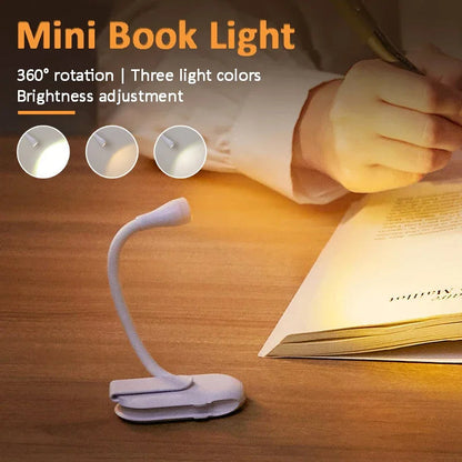 Rechargeable Mini LED Book Light | 360° Clip Design | Eye-Friendly