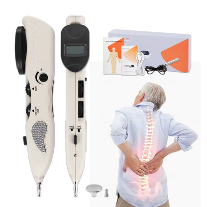 Rechargeable Massage Pen with LCD, 10 Intensity Levels, Needle-Free Tips