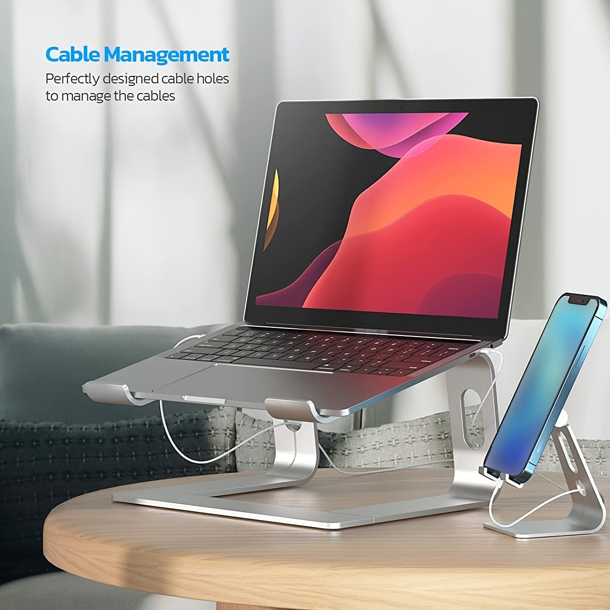 Ergonomic Ventilated Laptop Stand in Aluminum