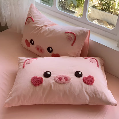 Cozy Bedding Set Featuring Adorable Piglet Design – Ideal for Kids' Rooms