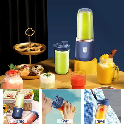 Portable Mini Blender with USB | Convenient Smoothie Maker for Travel | Single and Double Cup Options