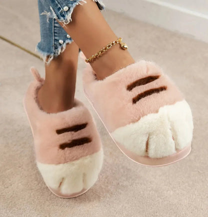 Women's Cat Paw Slippers | Soft & Cozy | Comfortable, Non-Slip | Fun Cat House Shoes for Home and Garden