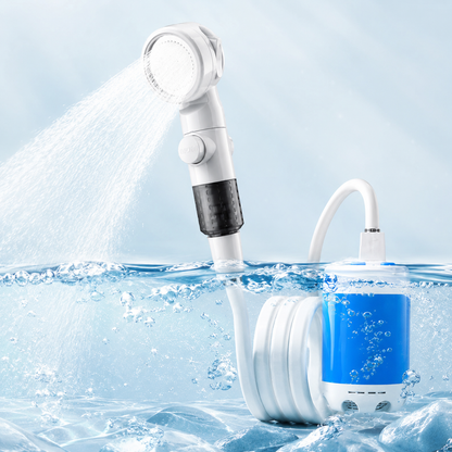 Portable Shower Pump Kit with USB Rechargeable Power for Outdoors